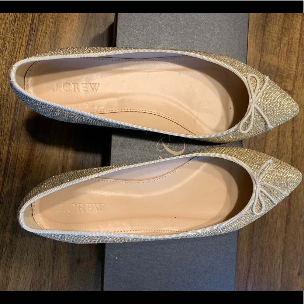 JCrew Gemma Glitter Flats.
